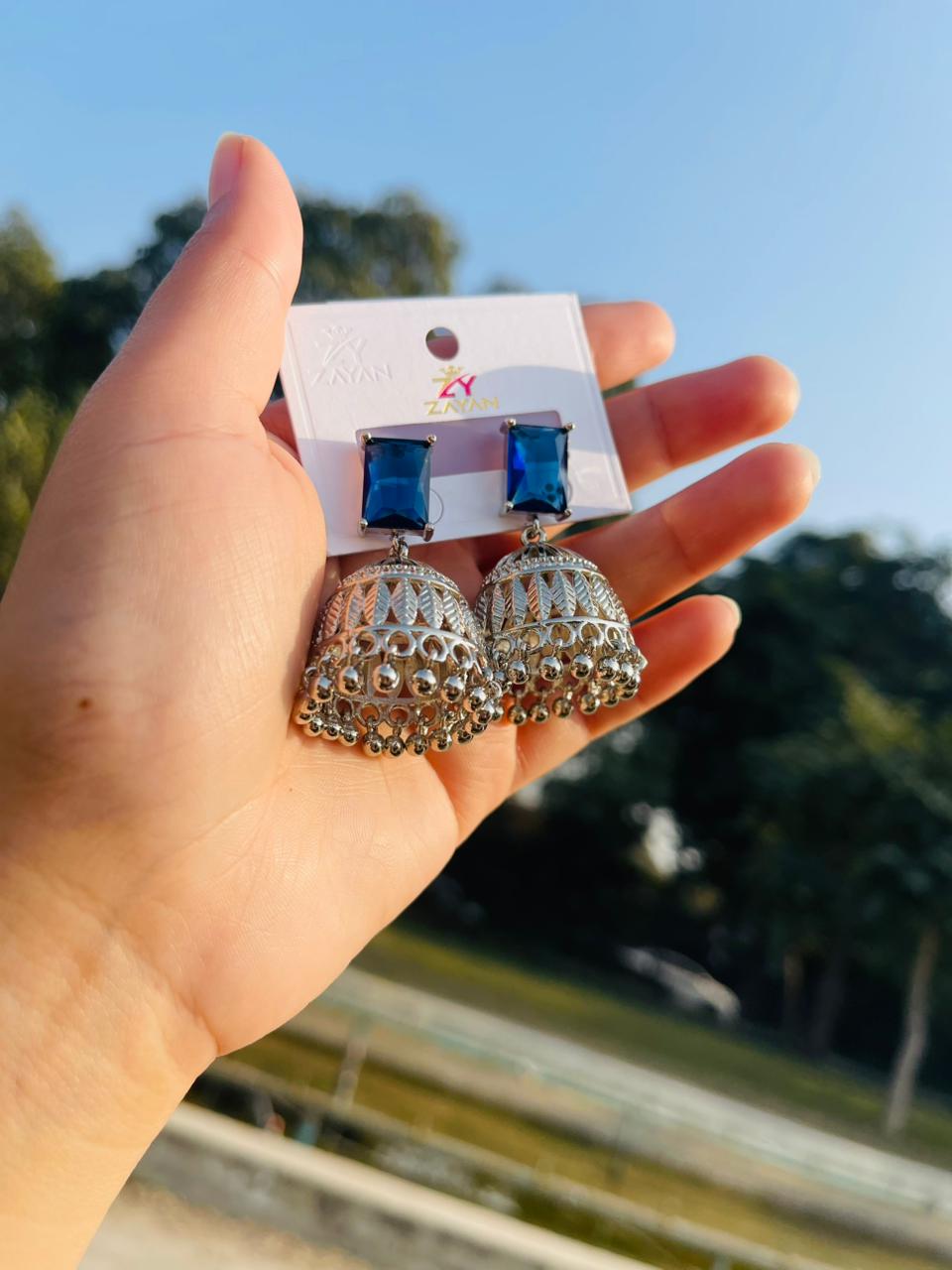 Oceanic Oxidized Jhumkis