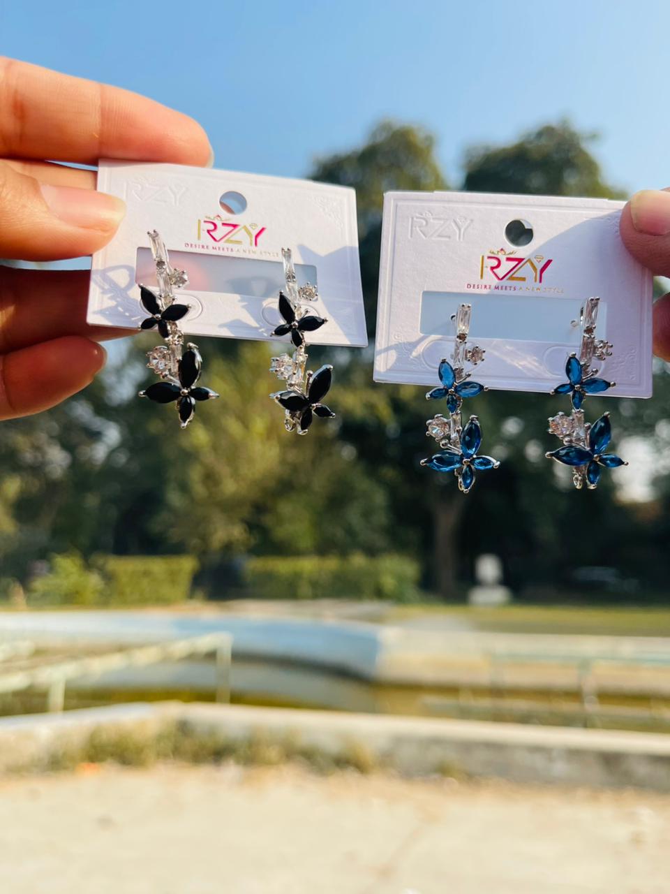 Sterling Silver Butterfly flower Dangling belly Ring