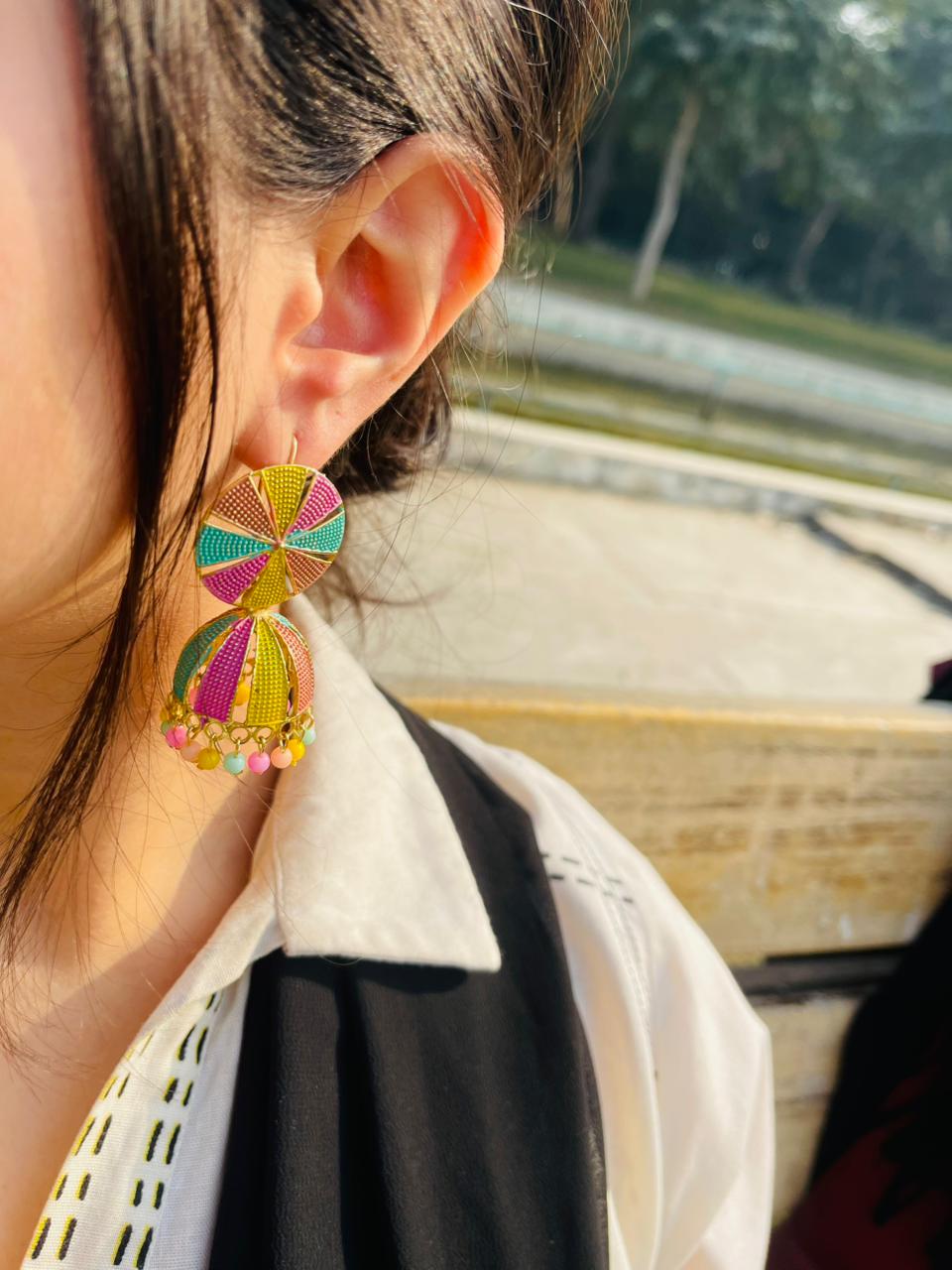 Traditional Indian Rainbow Jhumki
