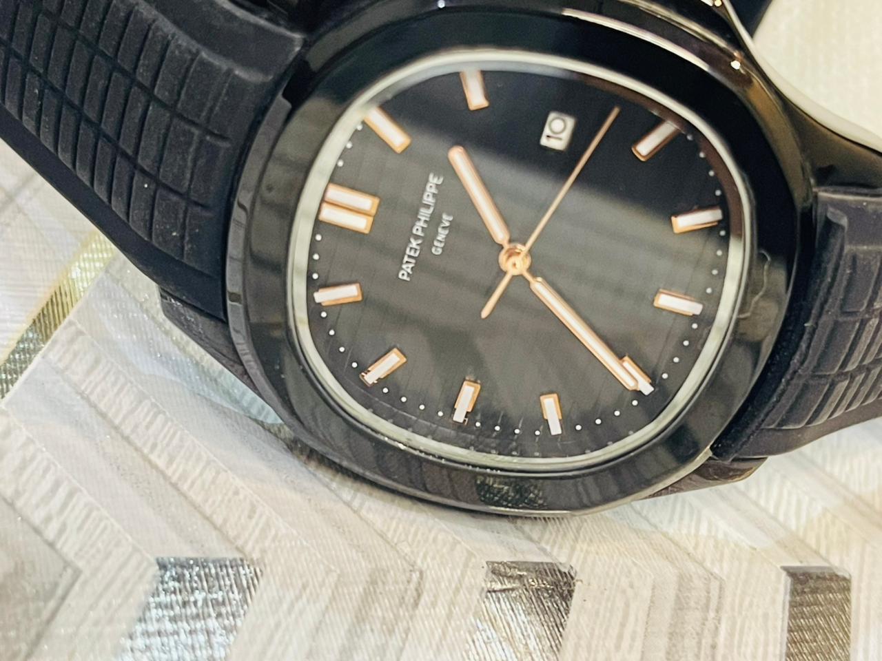 Patek philllipe  Silicon straps  Water resistant  Black beauty  With free shipping
